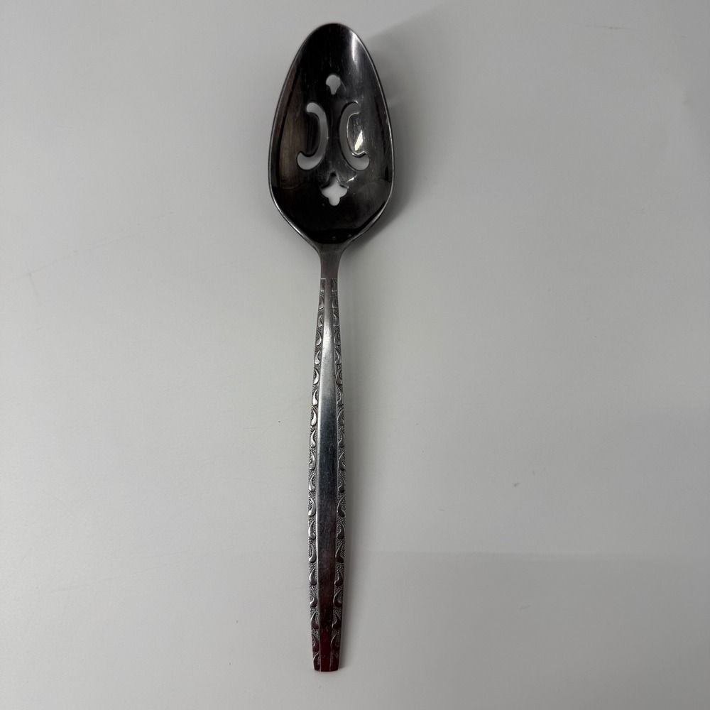 Ekco Eterna Luxury Stainless Slotted Serving Spoon Mid Century Modern Taiwan